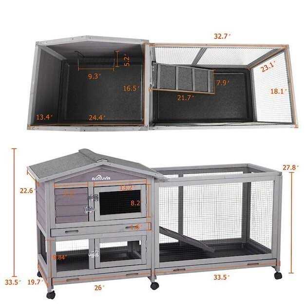 Indoor Outdoor Rabbit Hutch Bunny Cage S441