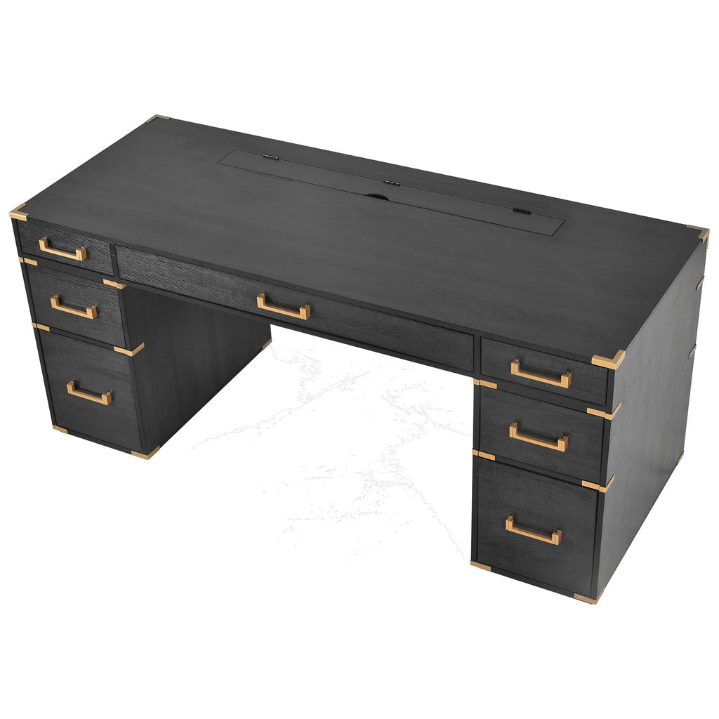 Black Executive Writing Desk with Drawers A879141