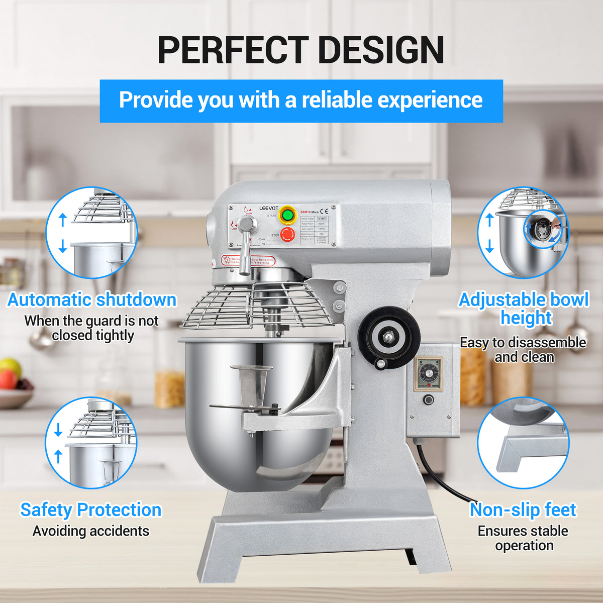 3-Speed Commercial Stand Mixer 10qt 500W X752581