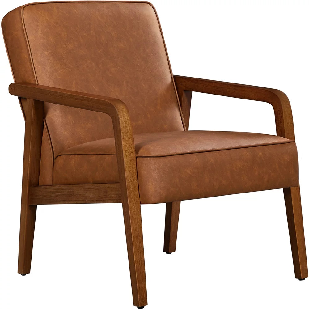 Light Brown Faux Leather Armchair W75930