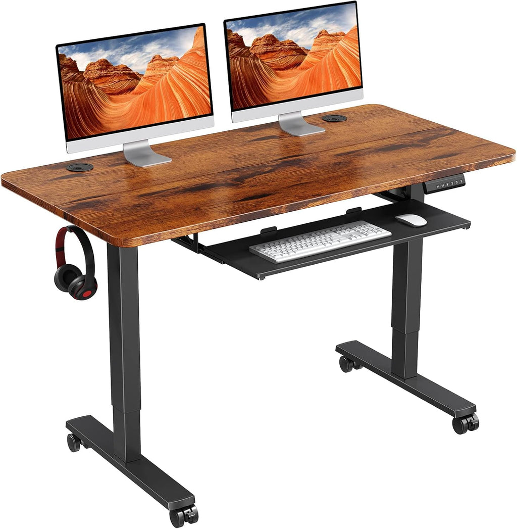 Electric Standing Desk Adjustable Height 48x24 in with Memory Controller N7445