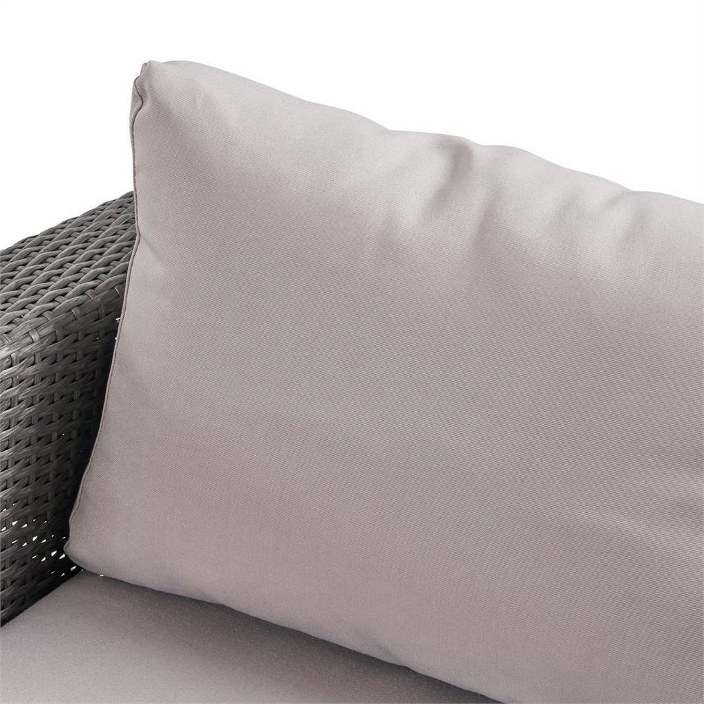 Grey Wicker Sectional with Aluminum Frame X8338