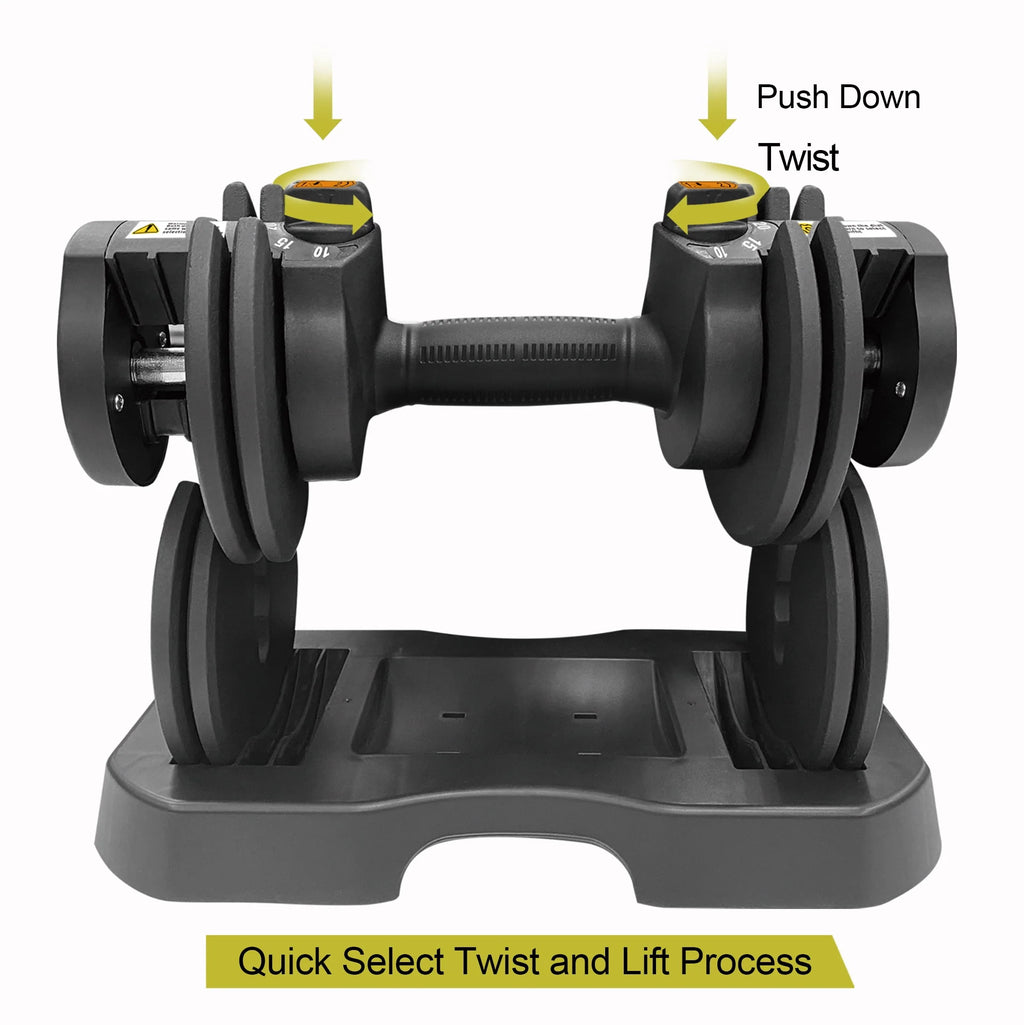 10-30lb Adjustable Dumbbell Pair with Stand S5916