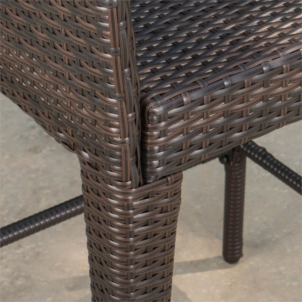 Multi Brown Wicker Barstool Set of 2 G9920