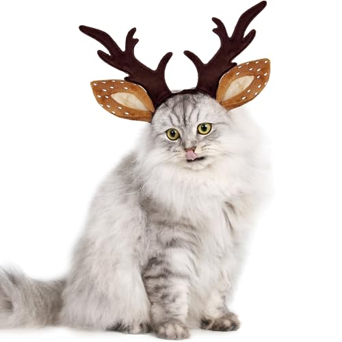 Dog Cat Christmas Reindeer Antlers Headband Adjustable Pet Costume V630038