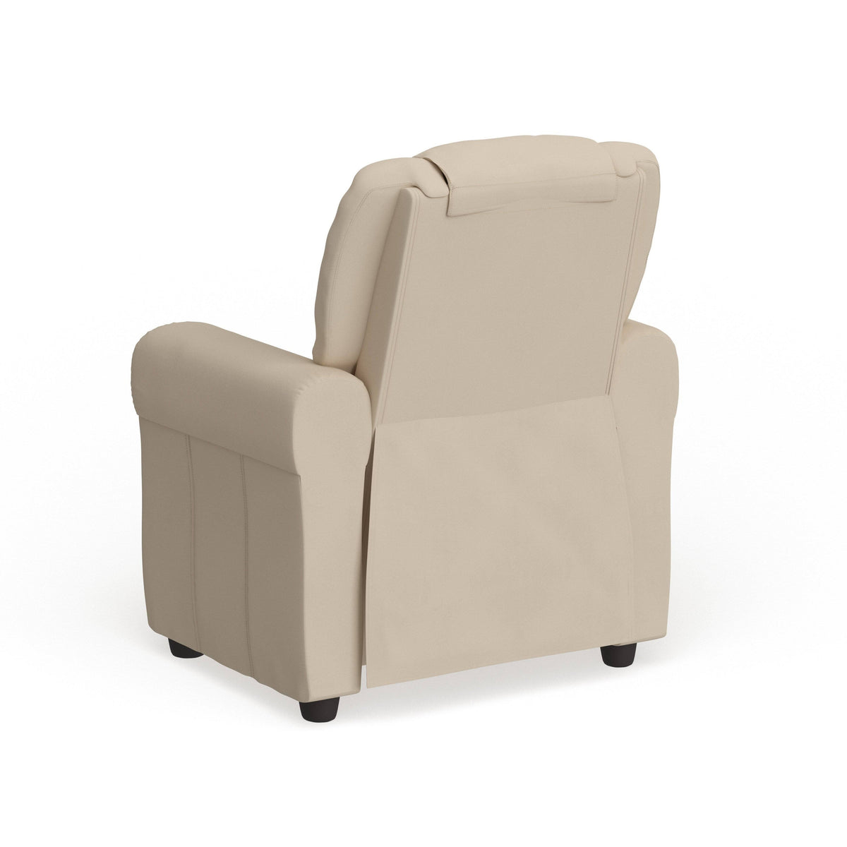 White Vinyl Kids Recliner with Cup Holder P414