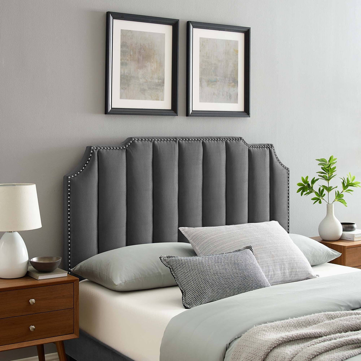 Pink Velvet King/California King Headboard X4447