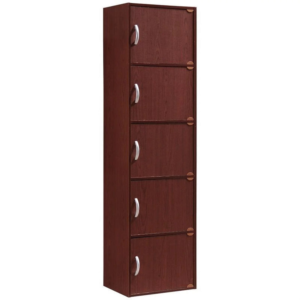 5 Door 5 Shelf Wood Bookcase C1911