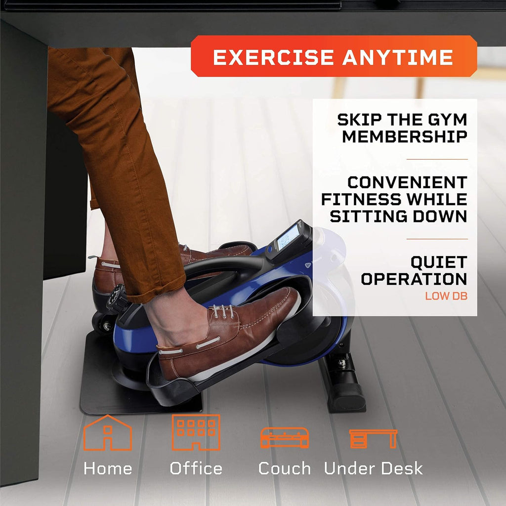Under Desk Elliptical Bike Pedal Exerciser Blue Z6567