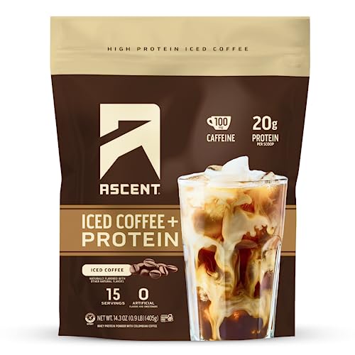 Iced Coffee Protein Powder, 20 g Protein & 100 mg Caffeine, 15 Servings A95664