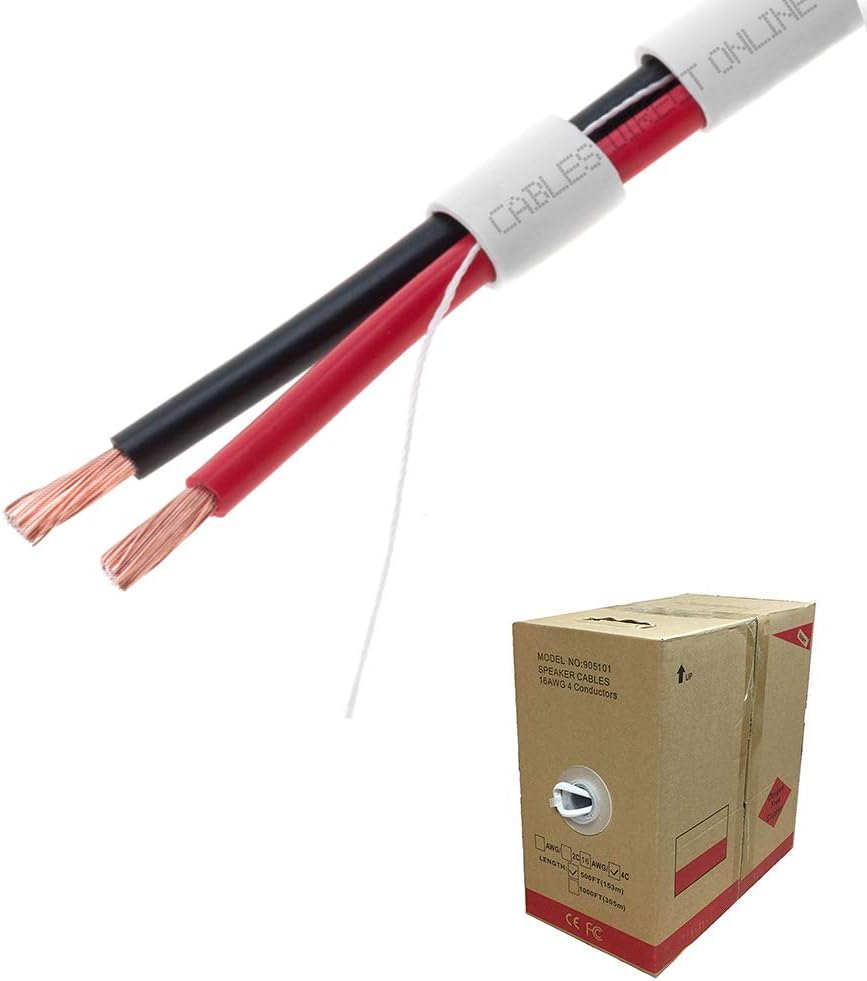 500FT 18AWG CL2 Oxygen Free Pure Copper Speaker Wire U60826