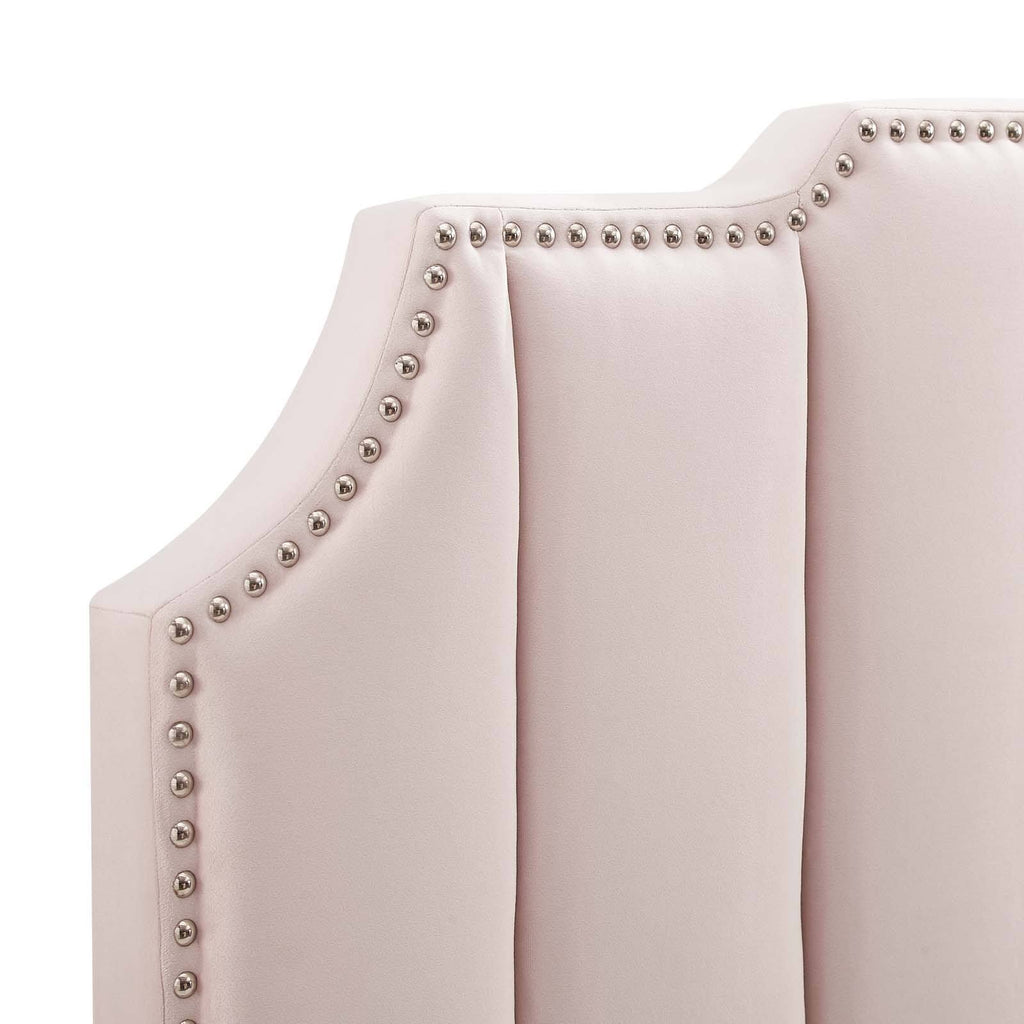 Pink Velvet King/California King Headboard X4447