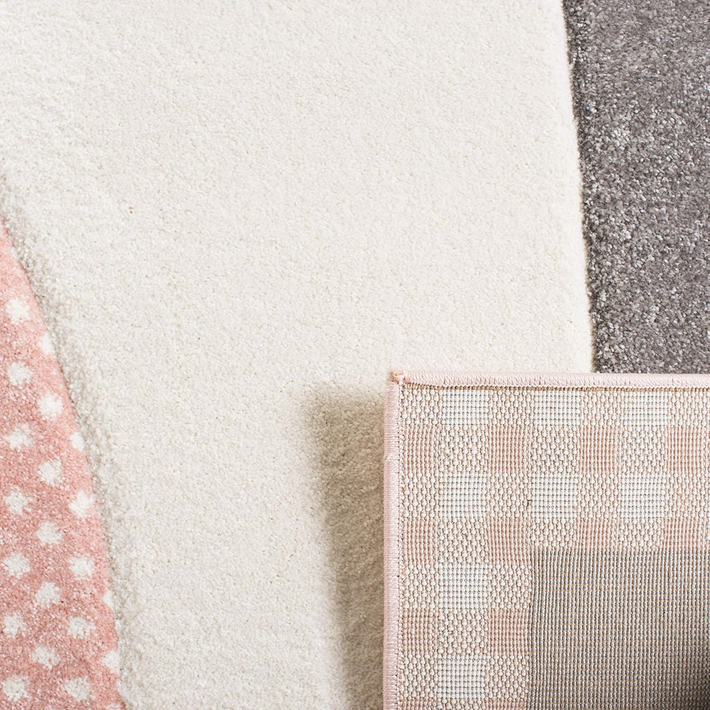 2'3" x 12' Pink & Grey Cat Design Runner Rug P367115