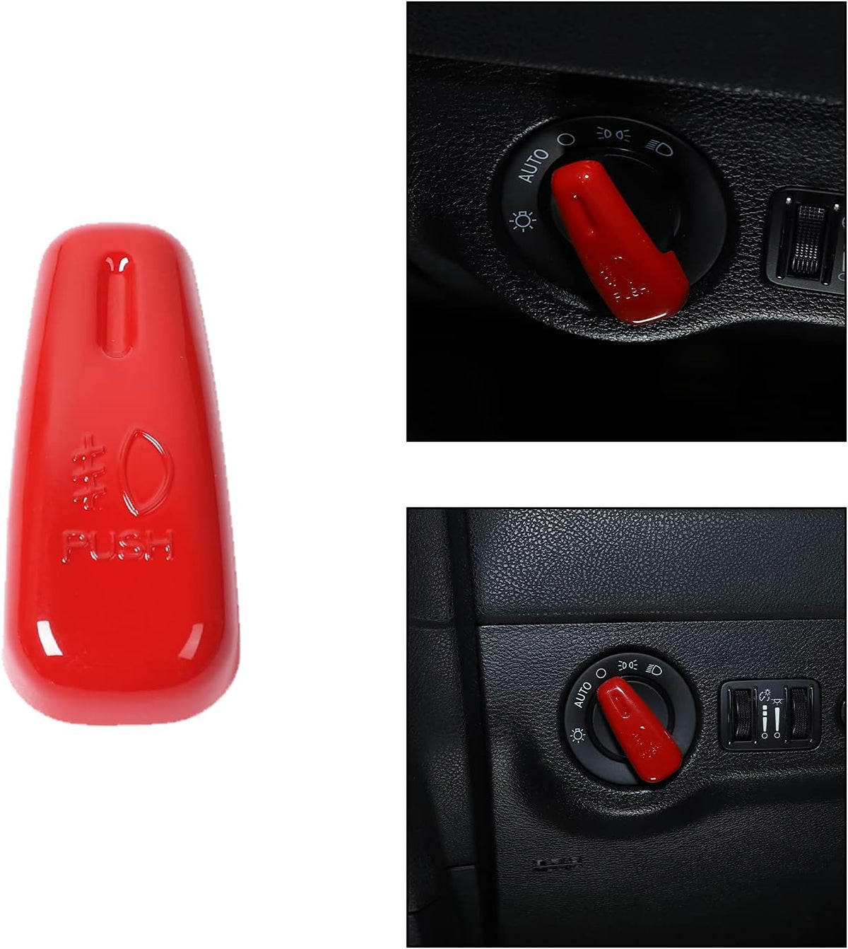 Headlight Control Switch Knob Cover Trim (Red) J3035