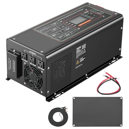 2000 Watt DC 12V to AC 120V Pure Sine Wave Inverter Charger with LCD Display J60553