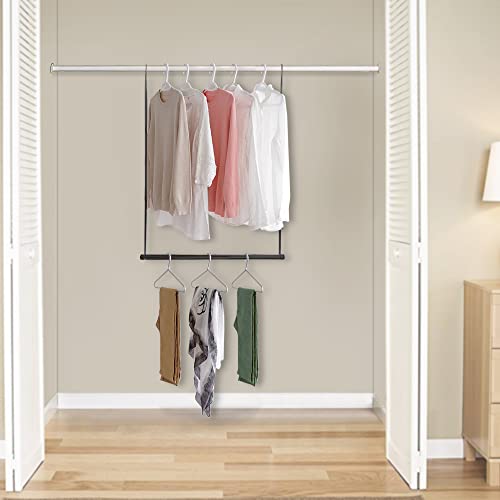 Hanging Closet Rod, Adjustable Closet Hanging Organizer, 2 Pack Chrome T45004