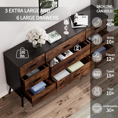 White 9 Drawer Antique Storage Dresser N9497