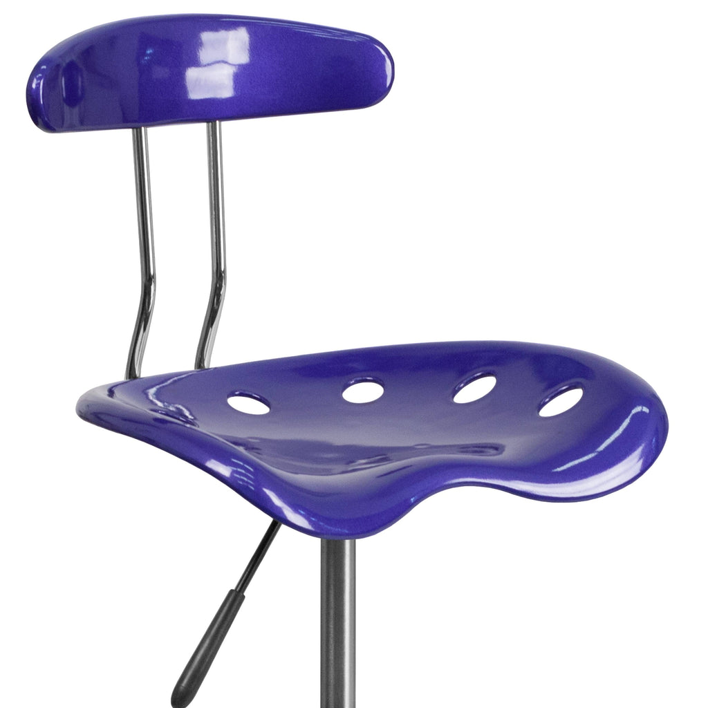Nautical Blue Adjustable Drafting Stool S9497