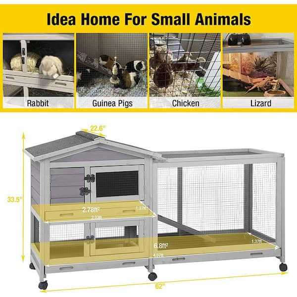 Indoor Outdoor Rabbit Hutch Bunny Cage S441