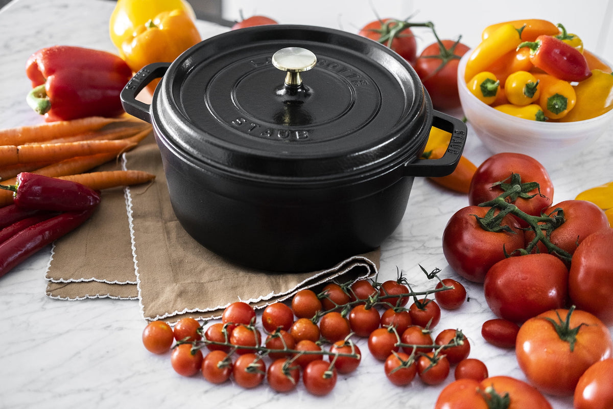 Matte Black Cast Iron 4-Qt Round Cocotte S76832