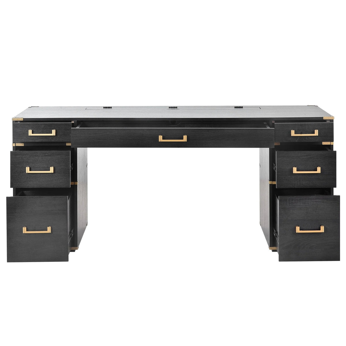 Black Executive Writing Desk with Drawers A879141