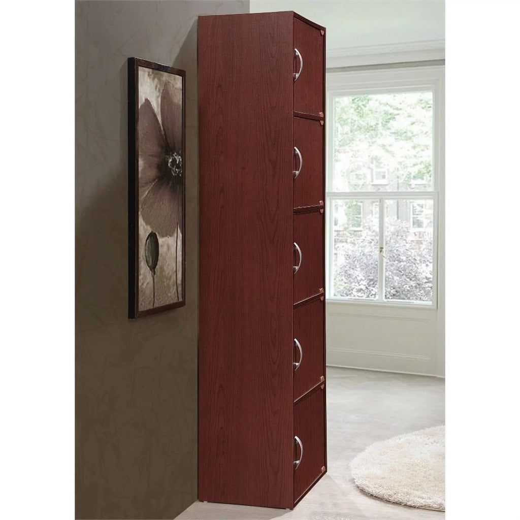 5 Door 5 Shelf Wood Bookcase C1911