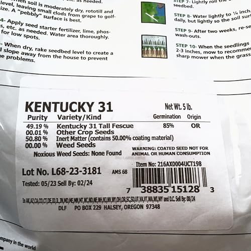 Kentucky 31 Tall Fescue Grass Seed 5 lb Bag D1073