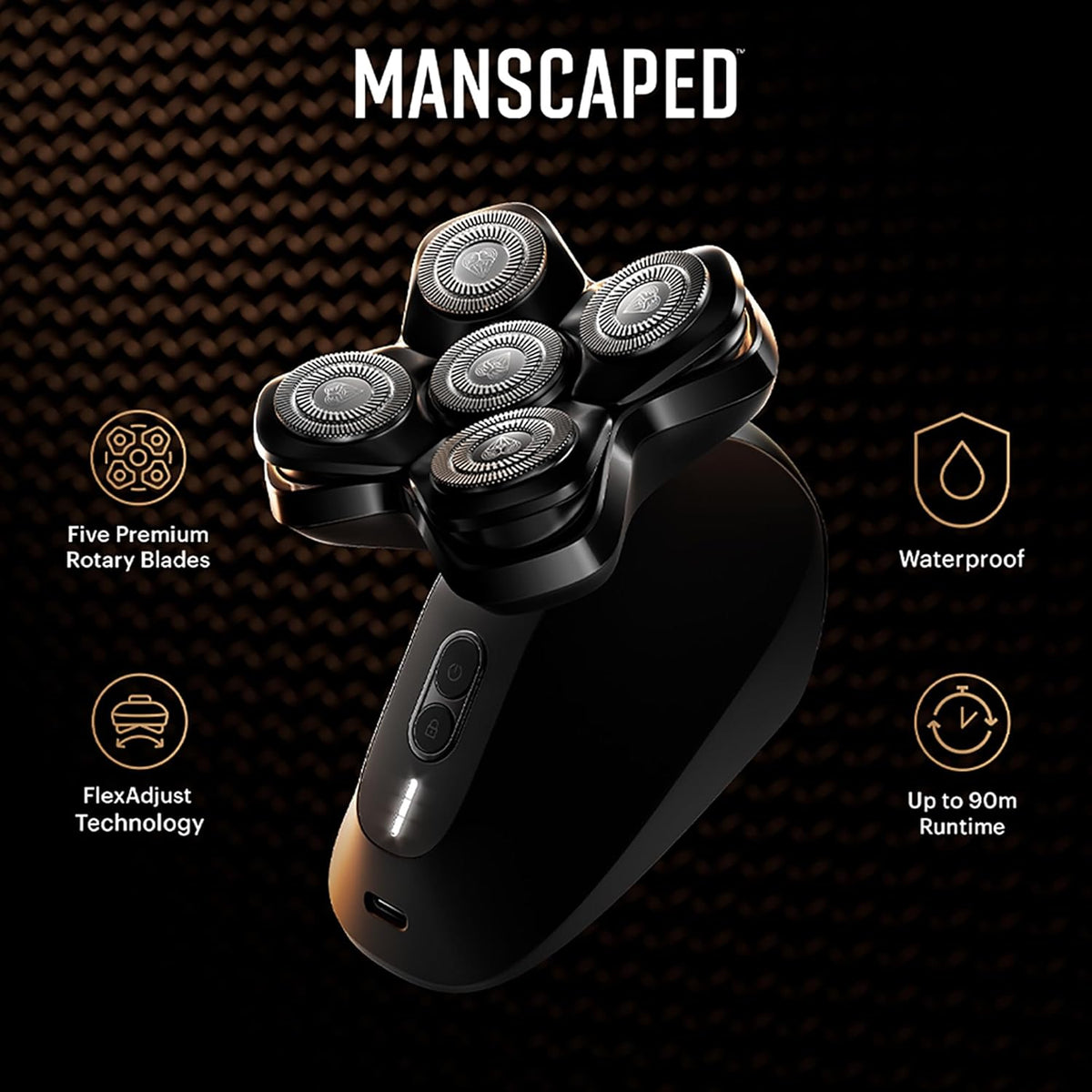 Waterproof Head Shaver with Five Rotary Blade Z722