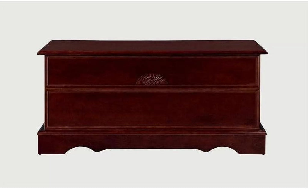 Warm Brown Cedar Lined Wood Storage Blanket Chest Trunk W2706