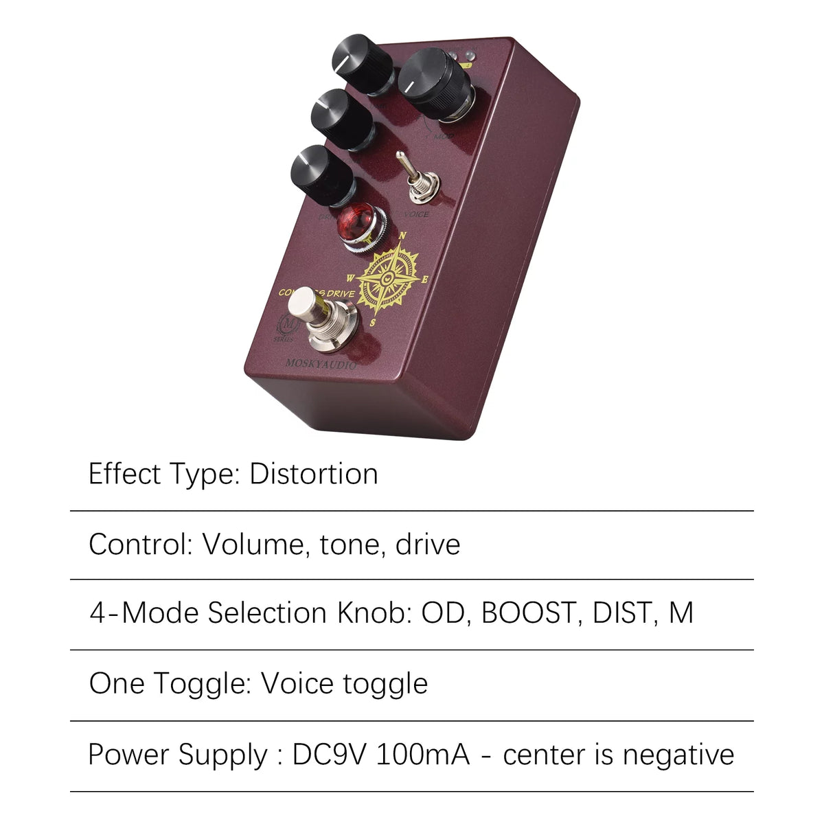 Compact Overdrive Guitar Effect Pedal T16927