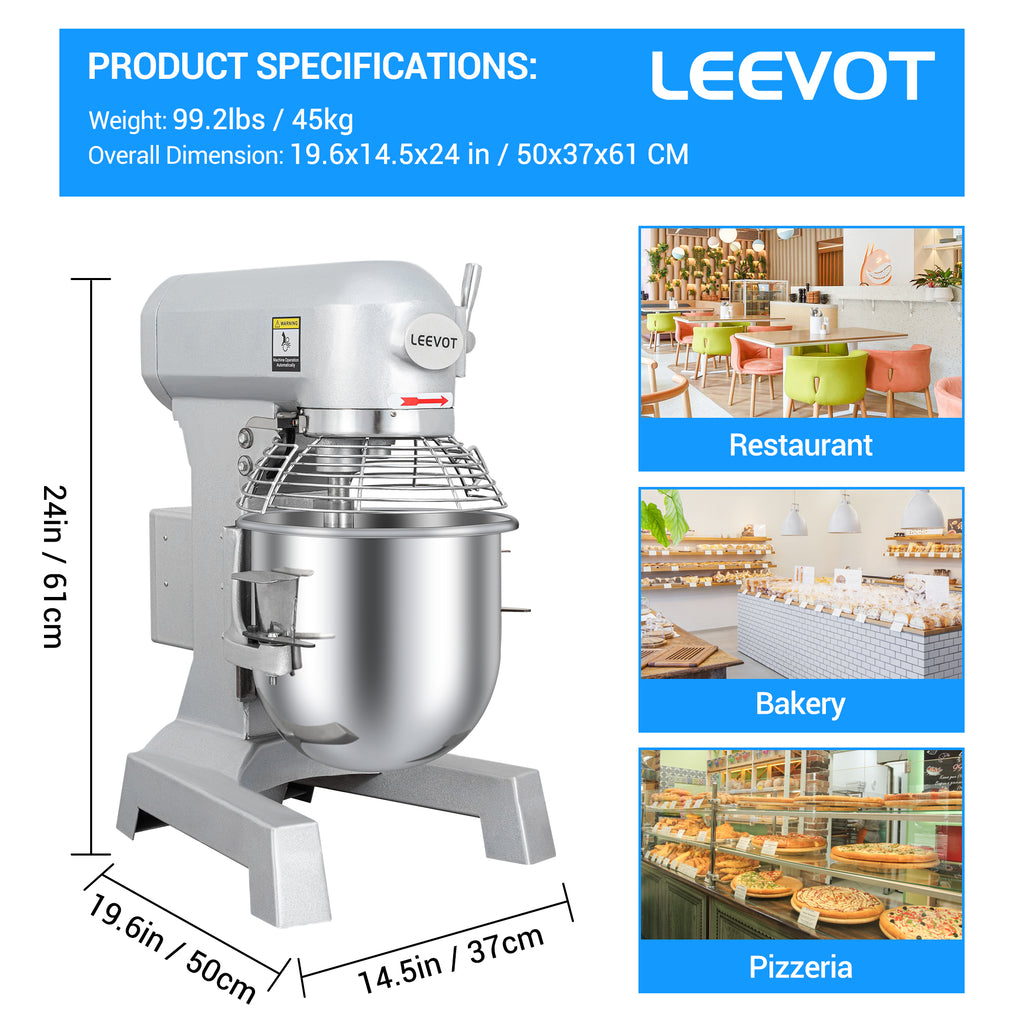 3-Speed Commercial Stand Mixer 10qt 500W X752581