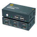 KVM Switch DP Displayport Dual Monitor 2 Port 4 USB 2.0 Hub 4K@60Hz G45173