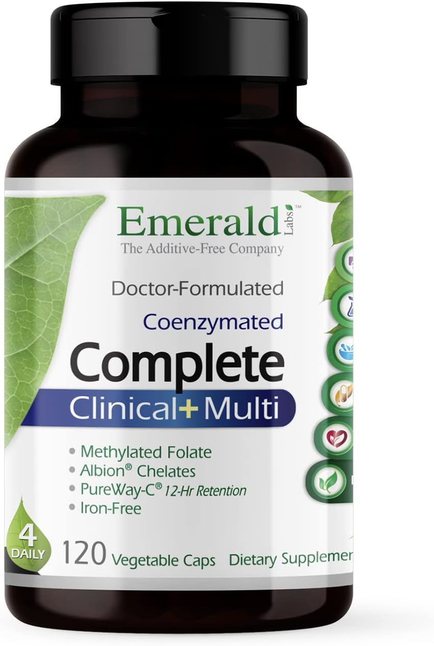 120 Vegetable Capsules Multivitamin with Methylated Folate, Vitamin D3, Digestive Enzymes E565316