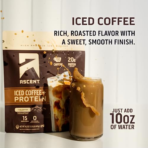 Iced Coffee Protein Powder, 20 g Protein & 100 mg Caffeine, 15 Servings A95664