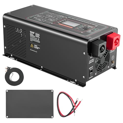 2000 Watt DC 12V to AC 120V Pure Sine Wave Inverter Charger with LCD Display J60553