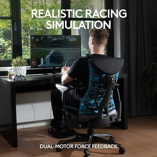 Black Leather Racing Wheel and Floor Pedals S879