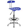 Nautical Blue Adjustable Drafting Stool S9497