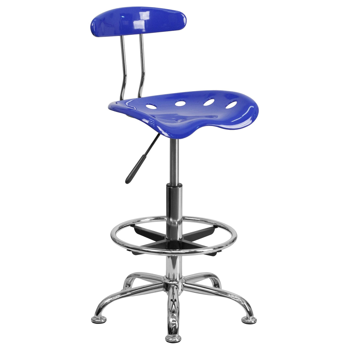 Nautical Blue Adjustable Drafting Stool S9497