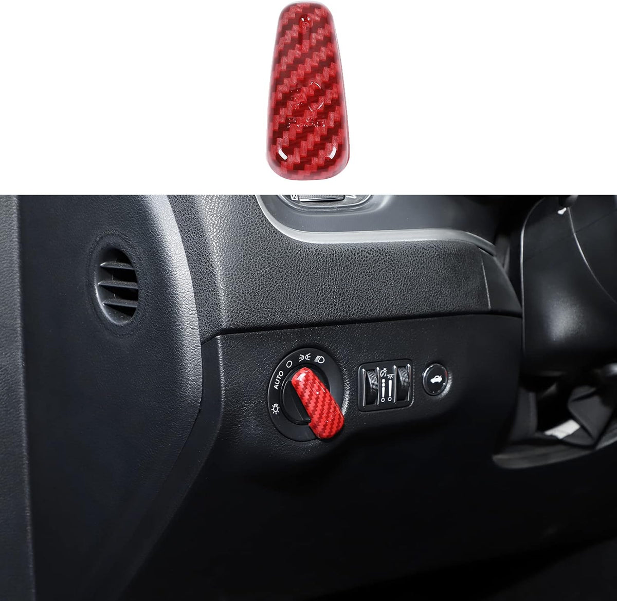 Headlight Control Switch Knob Cover Trim (Red) J3035