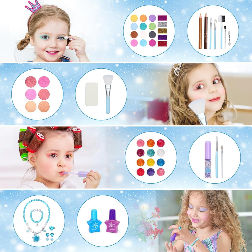 60pcs Princess Makeup Vanity Kit with Pretend Play Cosmetics D726
