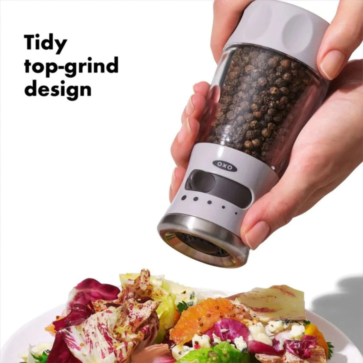 Contoured Mess-Free Pepper Grinder B509