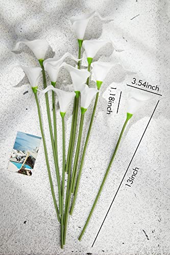20 Pcs White Artificial Calla Lily Flowers F9008