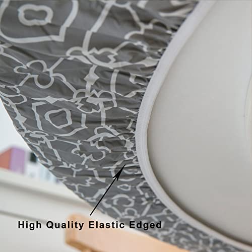 Round Vinyl Fitted Tablecloth with Elastic Edge for 40"-44" Round Table D333