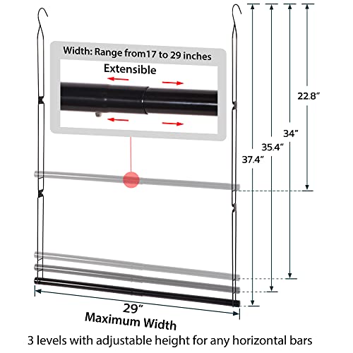 Hanging Closet Rod, Adjustable Closet Hanging Organizer, 2 Pack Chrome T45004