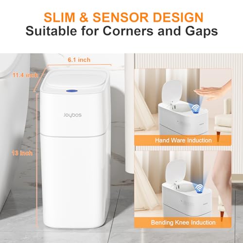 White 3.5 Gallon Motion Sensor Plastic Trash Can with Lid E342