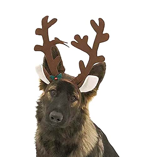 Brown Reindeer Dog Antlers Headband Pet Christmas Costume J792990