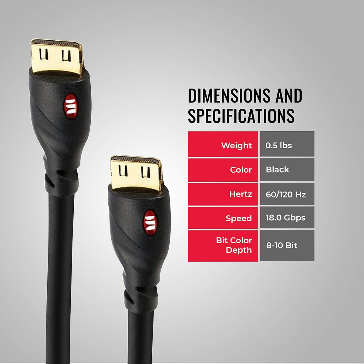 8ft 4k HDMI Cable Pack of 2 W32097