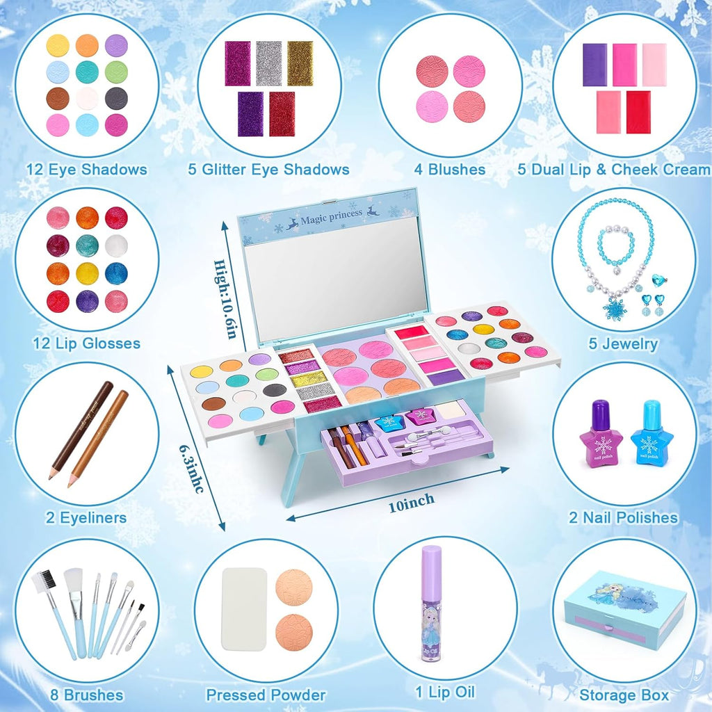 60pcs Princess Makeup Vanity Kit with Pretend Play Cosmetics D726