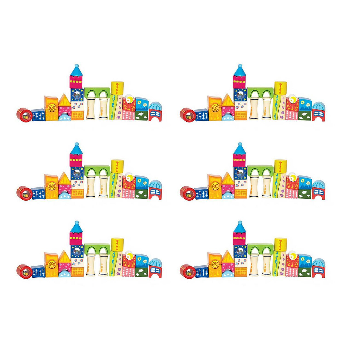 26 Piece Wooden Stacking Blocks Castle Toy Y76549