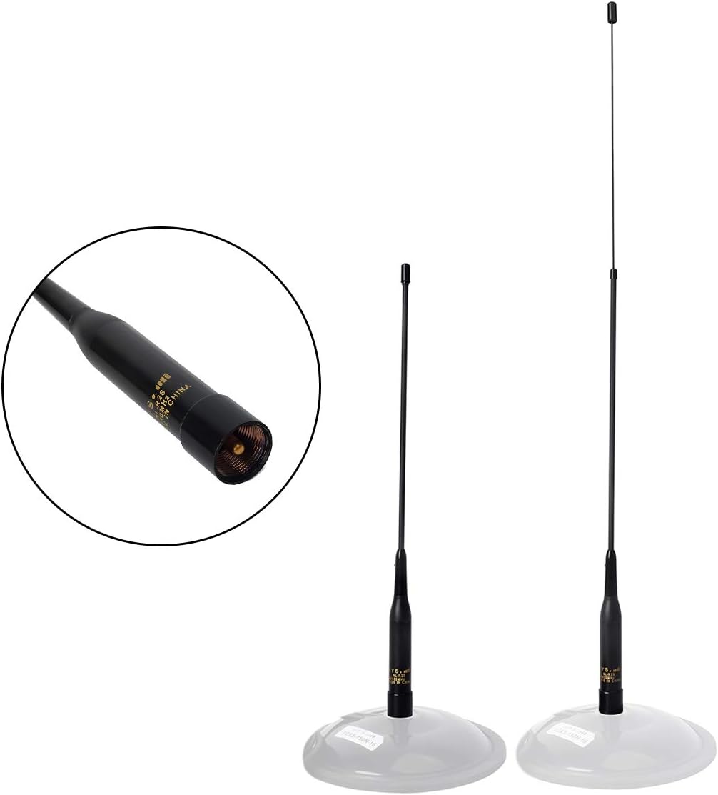 20inch Soft Telescopic Mobile Radio Antenna 137-174/400-480MHz with Clip and 5m Cable D90677